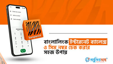 বাংলালিংক ইন্টারনেট ব্যালেন্স ও সিম নম্বর চেক করার সহজ উপায়