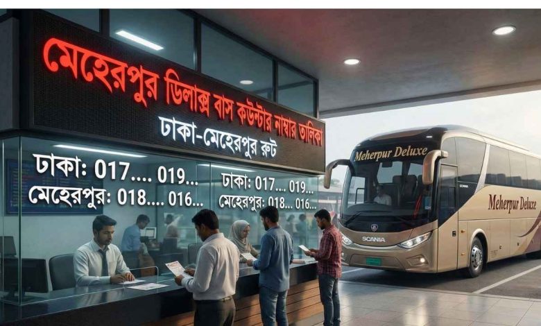 মেহেরপুর ডিলাক্স বাস কাউন্টার নাম্বার