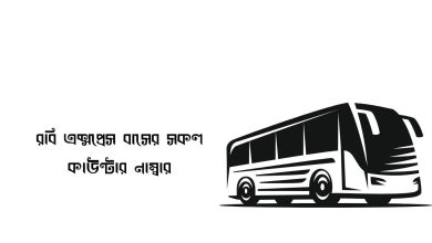 রবি এক্সপ্রেস বাসের সকল কাউন্টার নাম্বার
