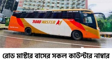 রোড মাস্টার বাসের সকল কাউন্টার নাম্বার