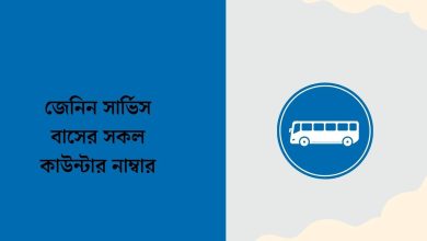 জেনিন সার্ভিস বাসের সকল কাউন্টার নাম্বার