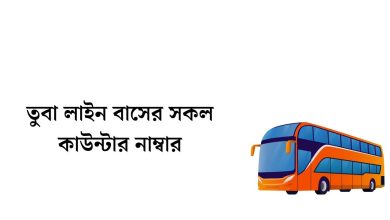 তুবা লাইন বাসের সকল কাউন্টার নাম্বার