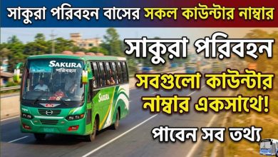 সাকুরা পরিবহন বাসের সকল কাউন্টার নাম্বার