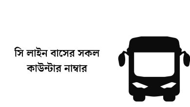 সি লাইন বাসের সকল কাউন্টার নাম্বার