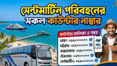 সেন্টমার্টিন পরিবহনের সকল কাউন্টার নাম্বার