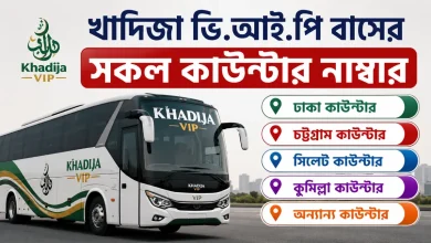 খাদিজা ভি.আই.পি বাসের সকল কাউন্টার নাম্বার
