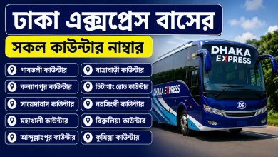 ঢাকা এক্সপ্রেস বাসের সকল কাউন্টার নাম্বার
