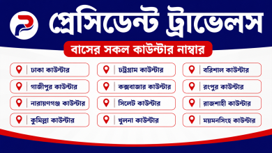 প্রেসিডেন্ট ট্রাভেলস বাসের সকল কাউন্টার নাম্বার