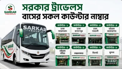 সরকার ট্রাভেলস বাসের সকল কাউন্টার নাম্বার
