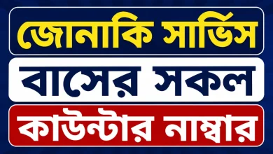 জোনাকি সার্ভিস বাসের সকল কাউন্টার নাম্বার
