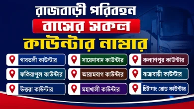 রাজবাড়ী পরিবহন বাসের সকল কাউন্টার নাম্বার