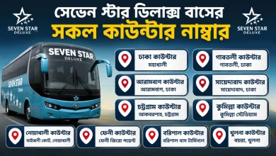 সেভেন স্টার ডিলাক্স বাসের সকল কাউন্টার নাম্বার