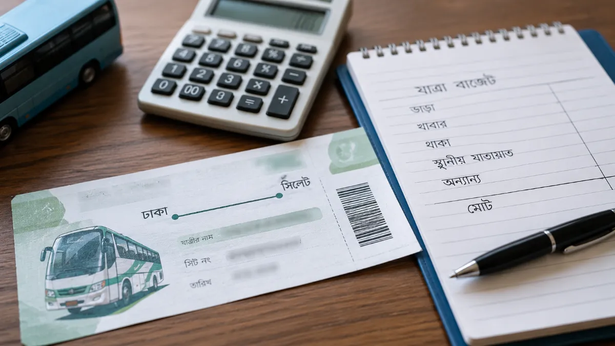 ঢাকা টু সিলেট বাসের ভাড়া হিসাব করার বাজেট পরিকল্পনা